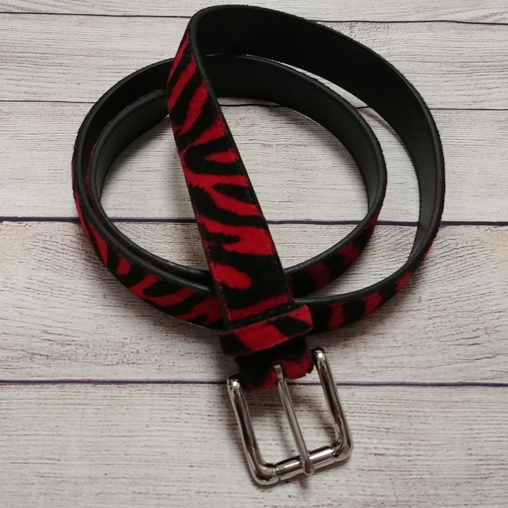 Lane Bryant Accents Red Animal Print Plus Size Belt